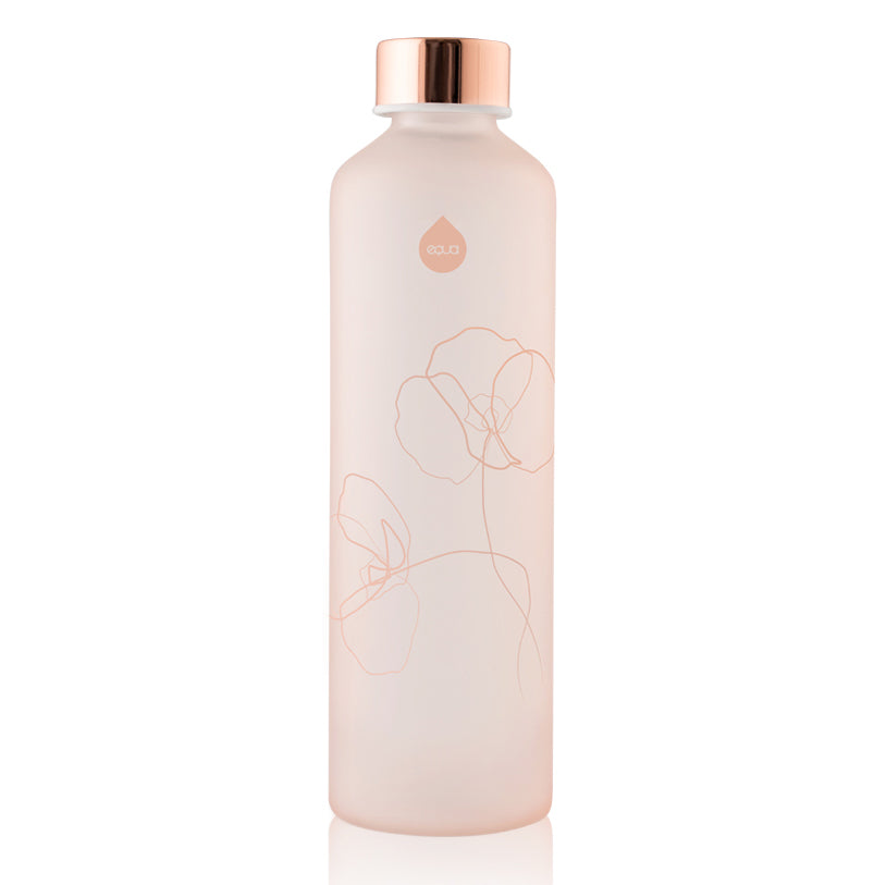 Bottiglia in vetro resistente rosa con magnolia