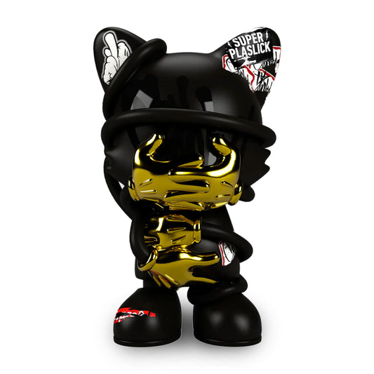 Statua di OG Slick limited Edition nera con inserti oro e adesivi