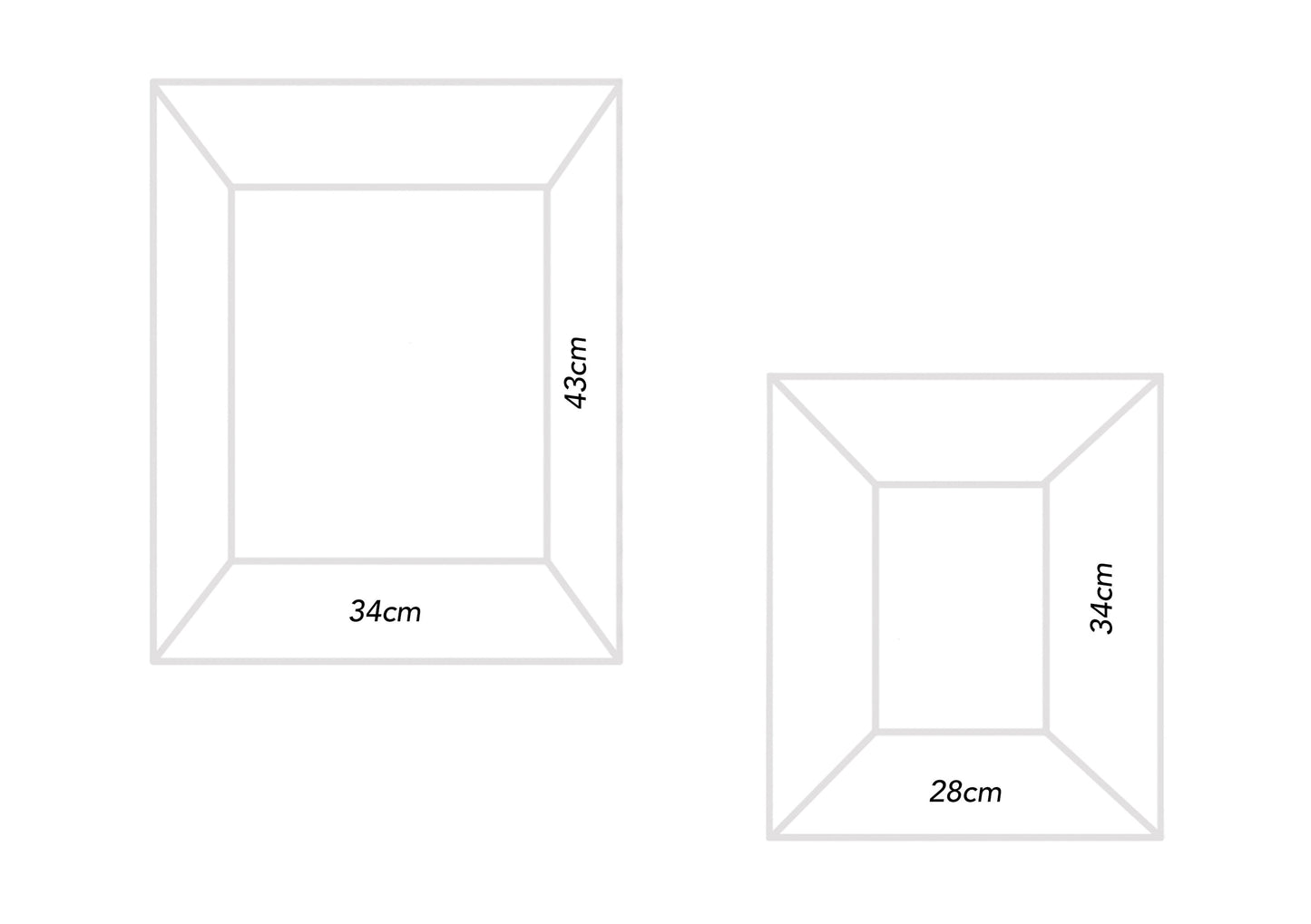 Dimensioni per appendere la tua composizione da due cornici