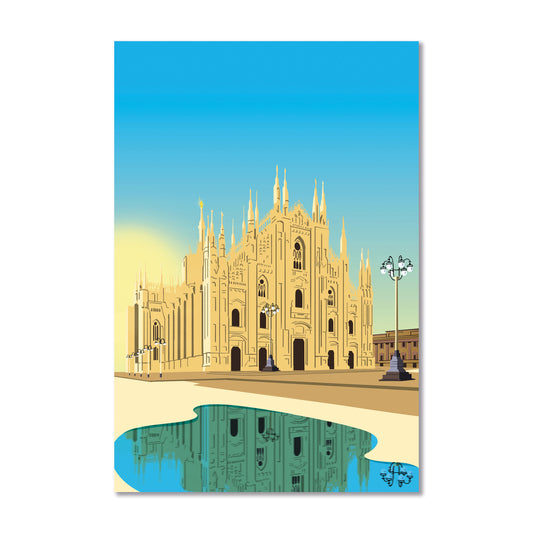Digitale Illustration „Duomo - Spiegelung in der Morgendämmerung“ | Elisa Puglielli