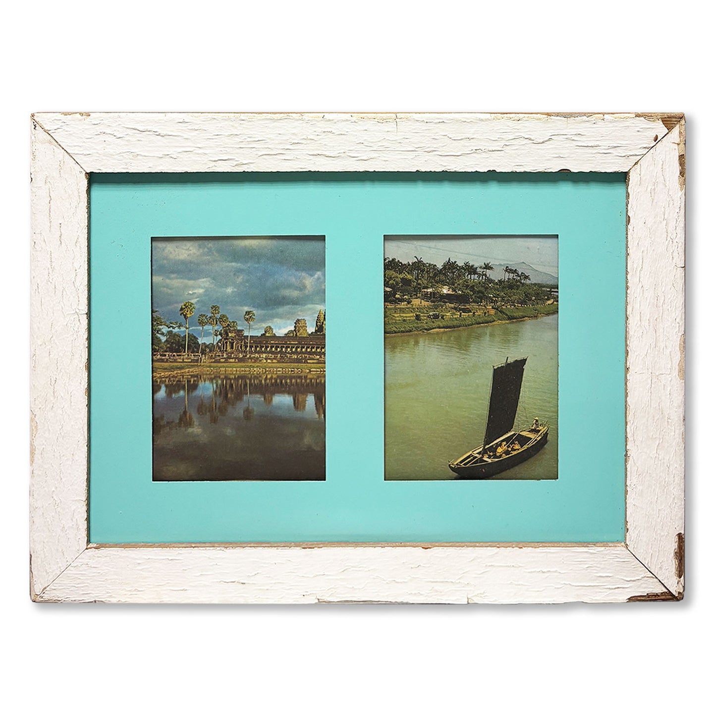 Cornice in legno e metallo recuperati