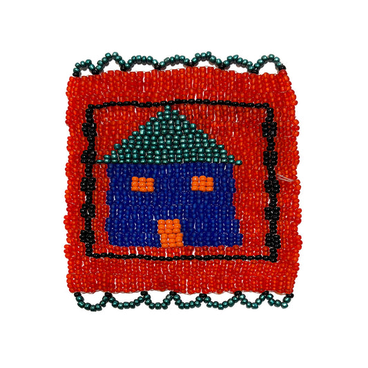 Sottobicchiere con casetta stilizzata rosso, verde e blu Monkeybiz