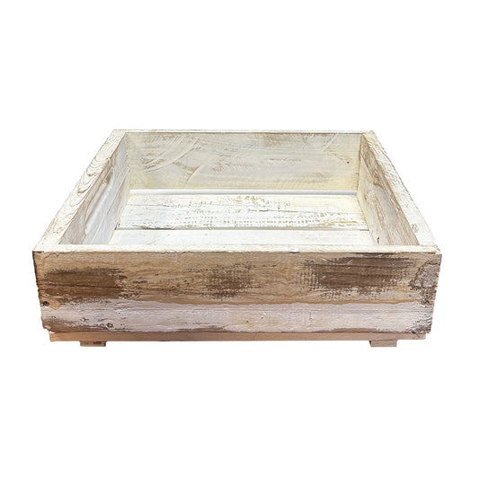 Contenitore bianco in legno cassetta vintage