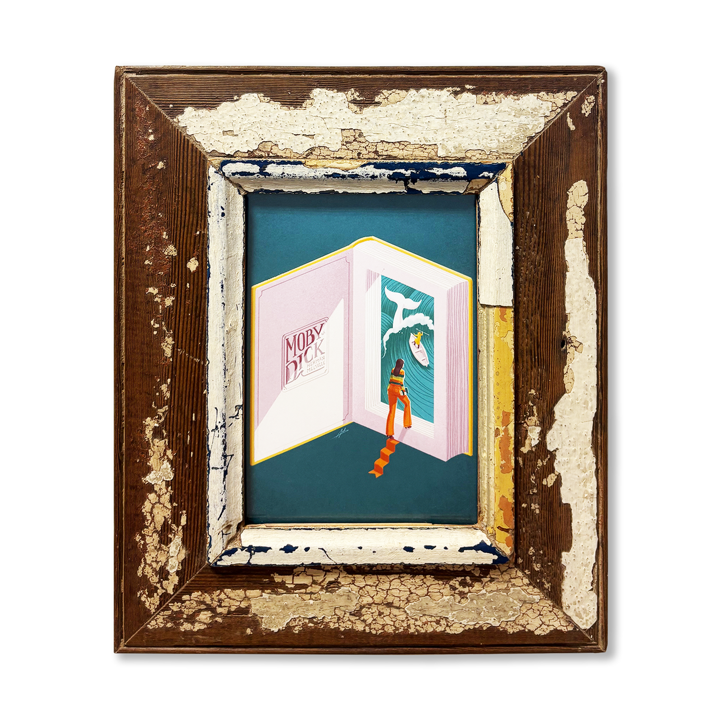 Illustrazione Moby Dick in cornice Cape Best
