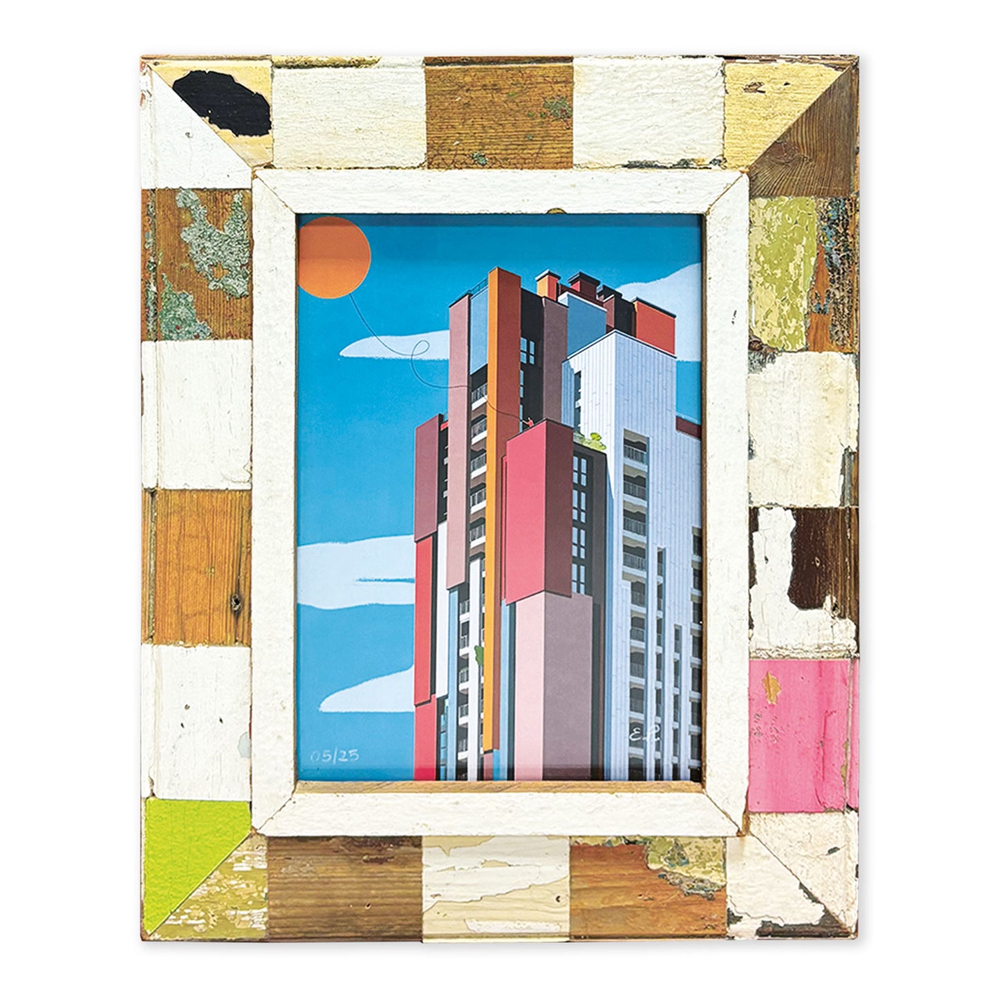 Illustrazione Cascina Merlata Milano. Artista Elisa Puglielli. Cornice Cape Best