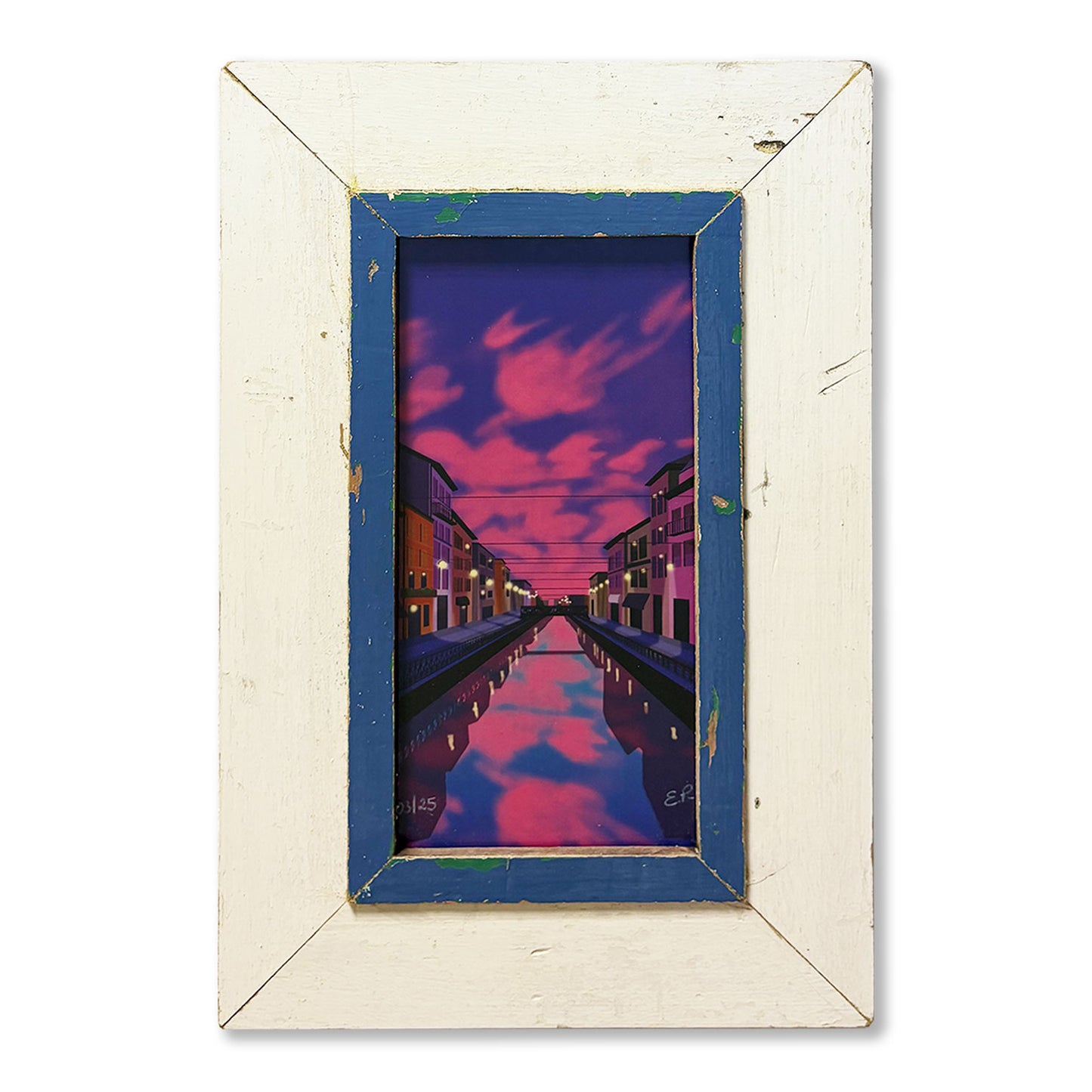 Illustrazione dei Navigli di Milano al Tramonto Elisa Puglielli