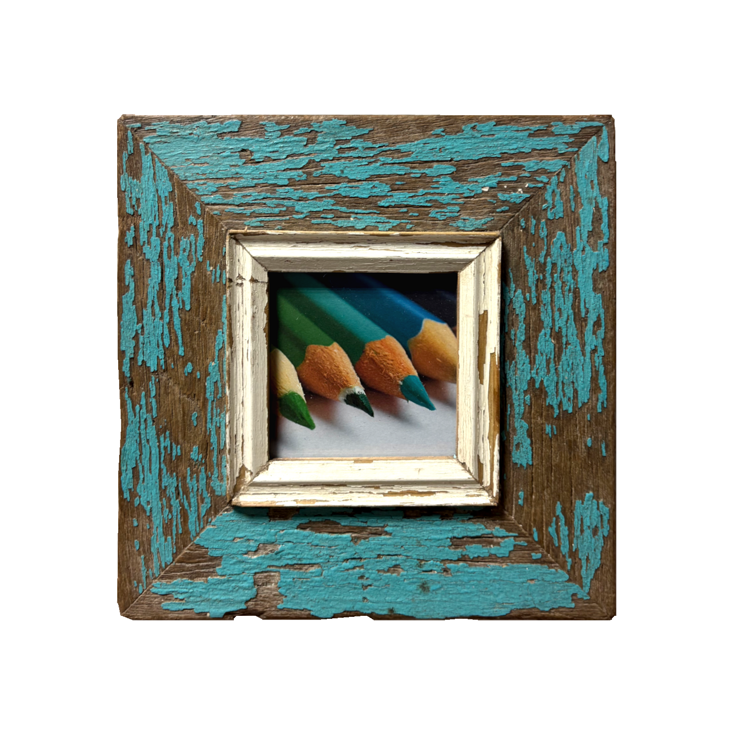 Cornice Azzurra in legno recuperato