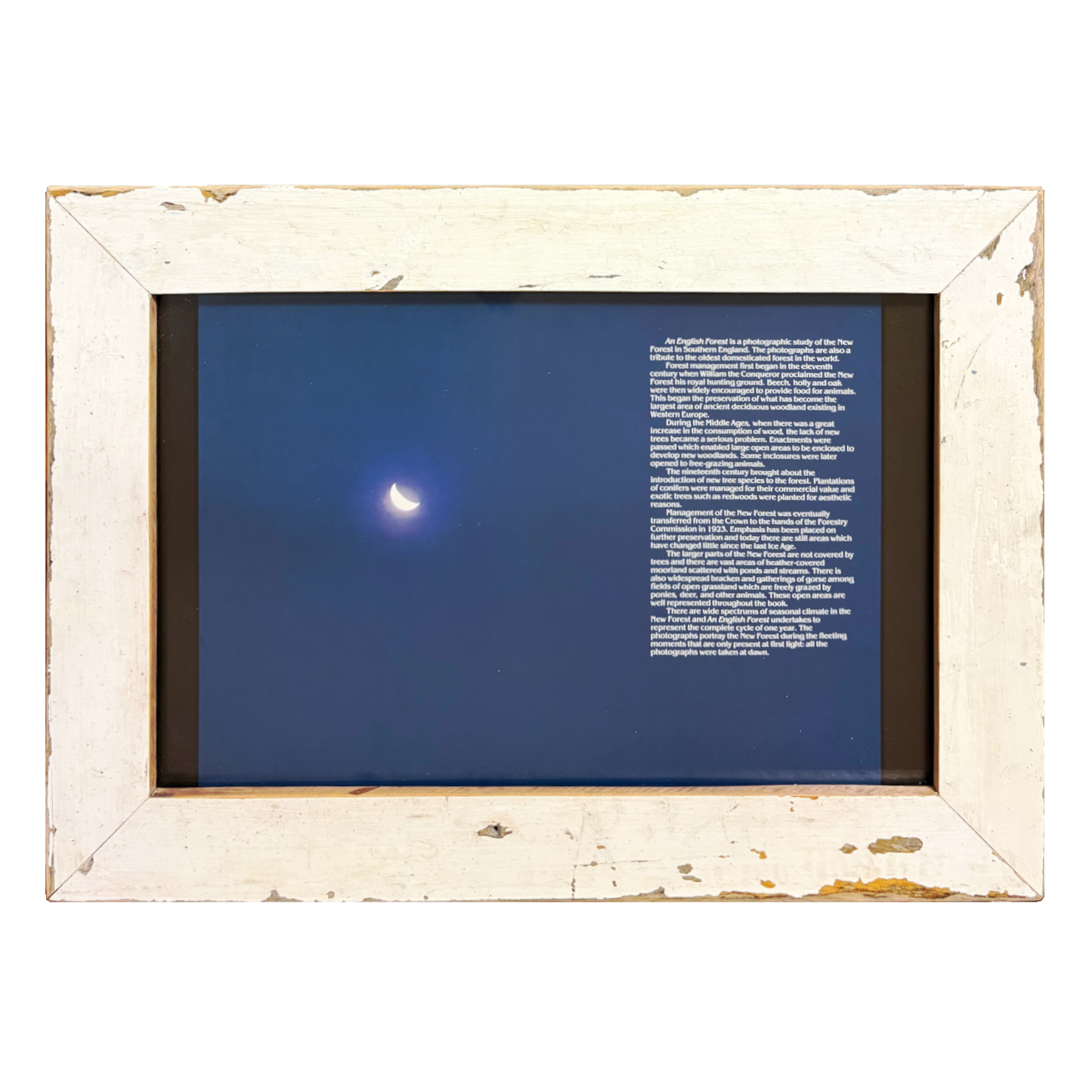 Cornice Bianca "La Luna e il Tempo" in legno
