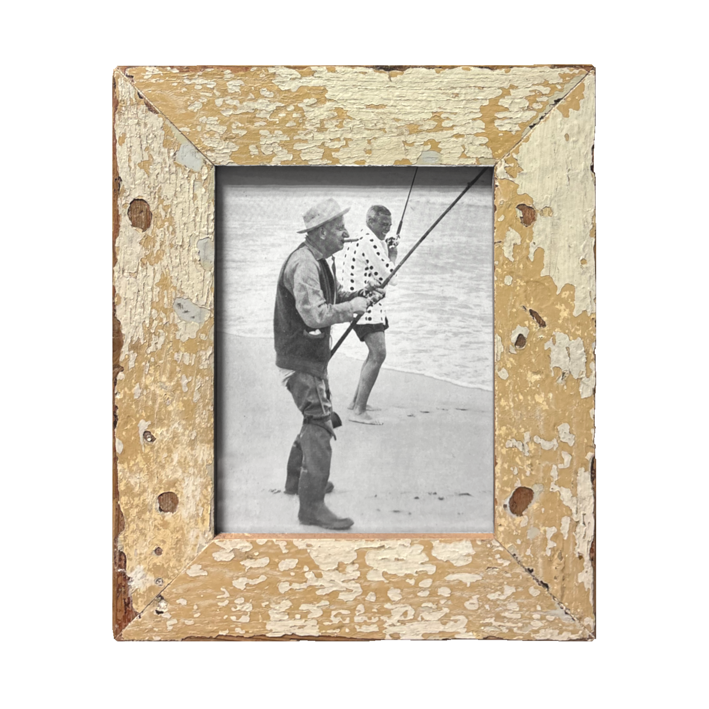 Cornice crema in legno riciclato per foto 15x20