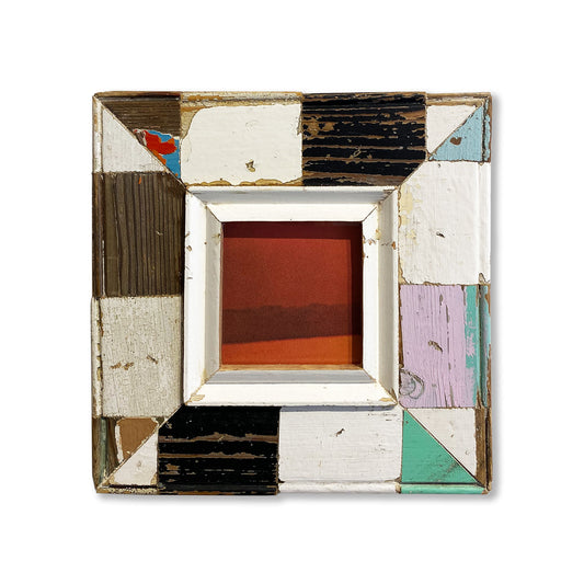 Cornice quadrata mosaico con immagine a colori Tramonto