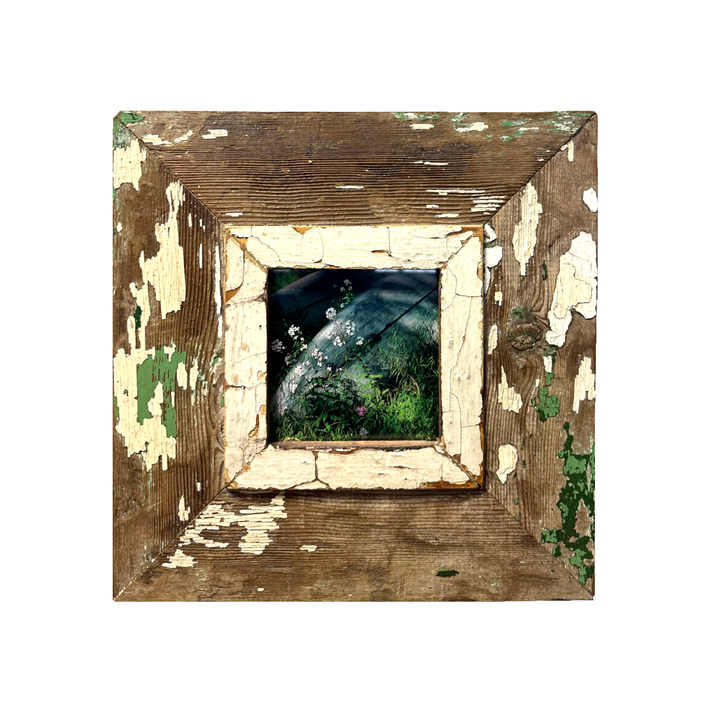 Cornice rustica quadrata 23x23 in legno di barca