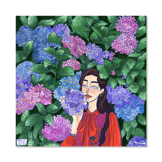 Illustrazione quadrata numerata con fiori Charlotte Le Bleu