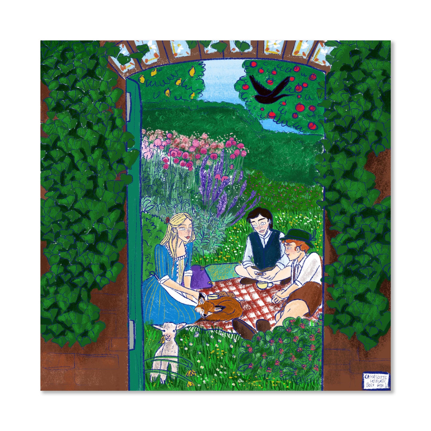 Opera Charlotte Le Bleu quadrata firmata