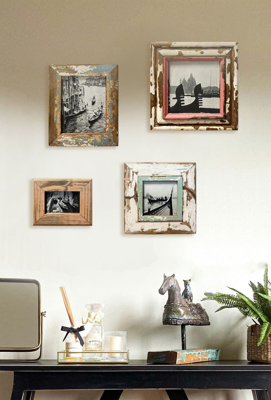 Set 4 cornici in legno per arredare il tuo ingresso