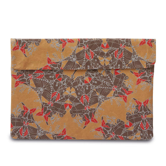 Porta laptop viola e rosa in carta rigenerata impermeabile