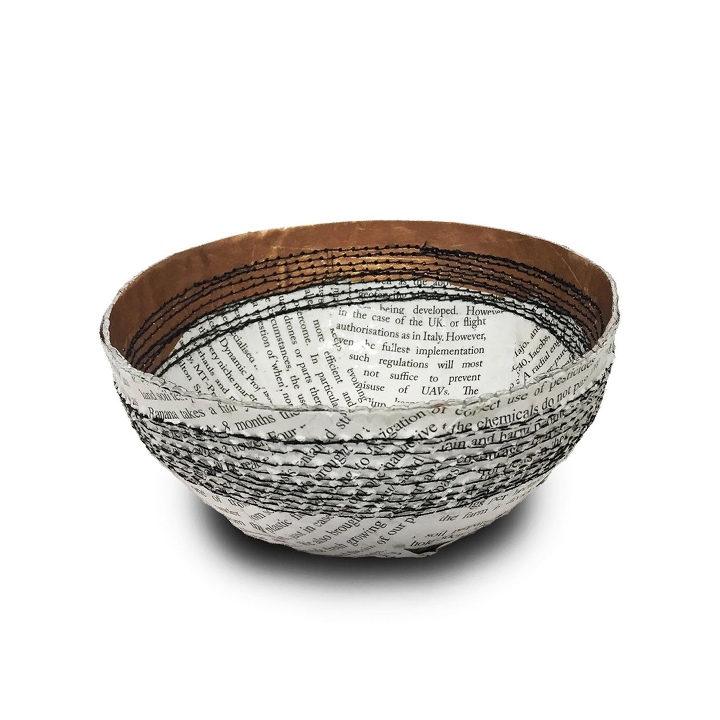 Ciotola in carta di giornale riciclata
