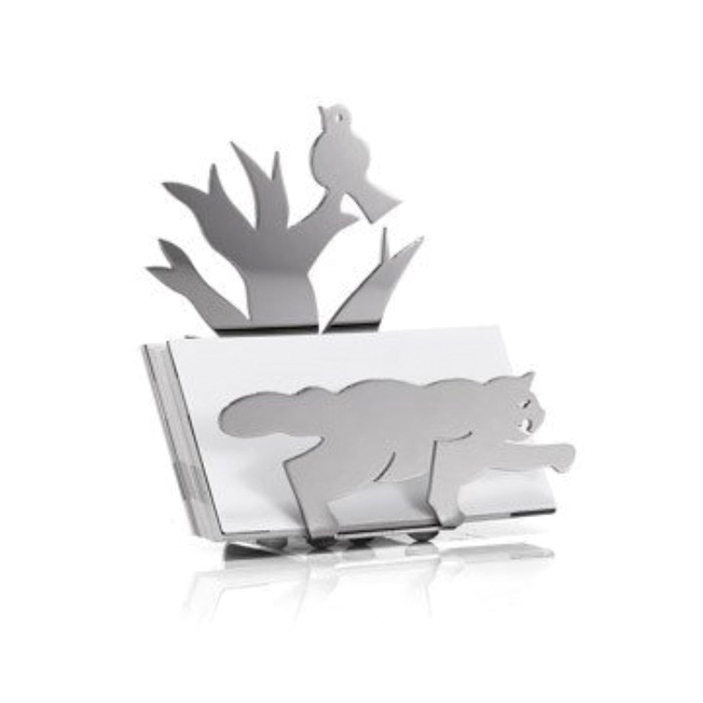 Porta biglietti da visita di design in acciaio savana