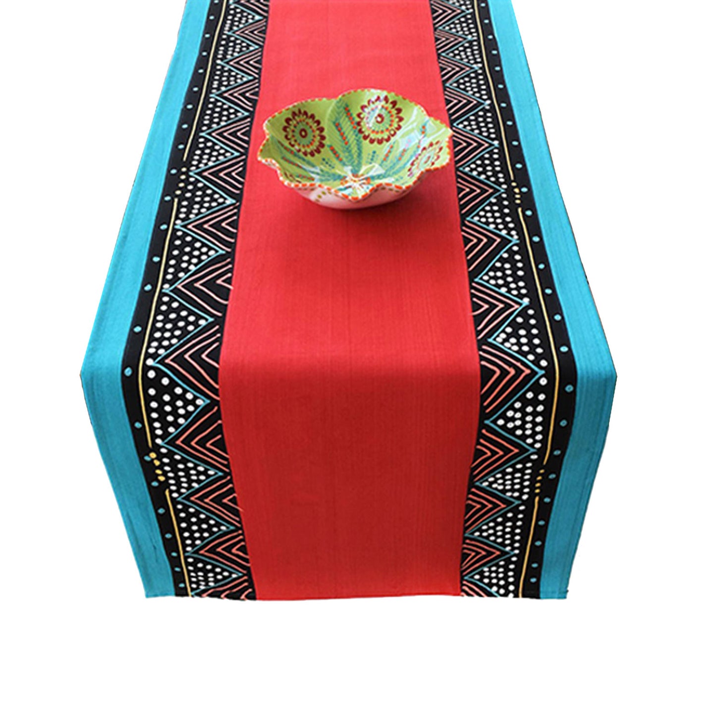 Centro tavola artistico in cotone rosso