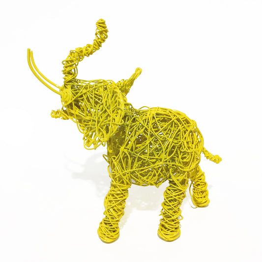 Elefante da collezione giallo in metallo