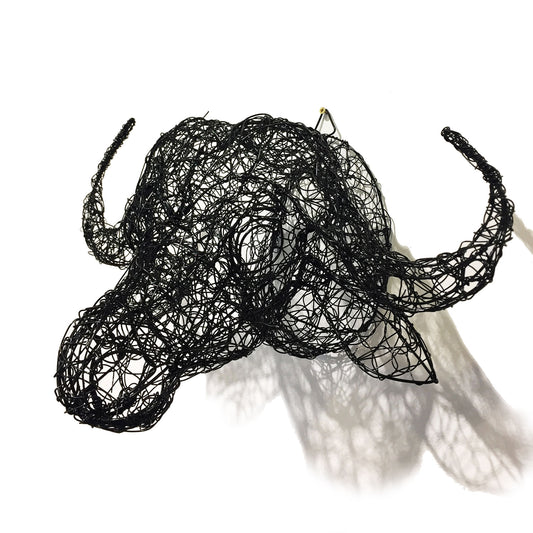 Testa di animale da parete bufalo nero