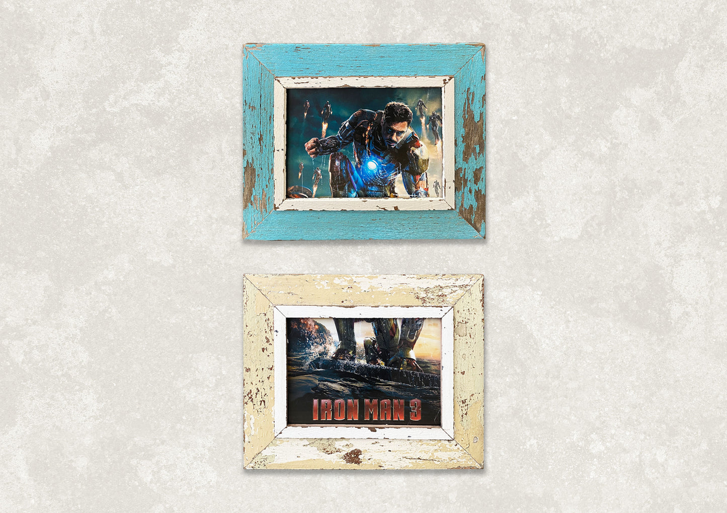 Composizione cornici con dentro poster Iron man 3 originale vintage 