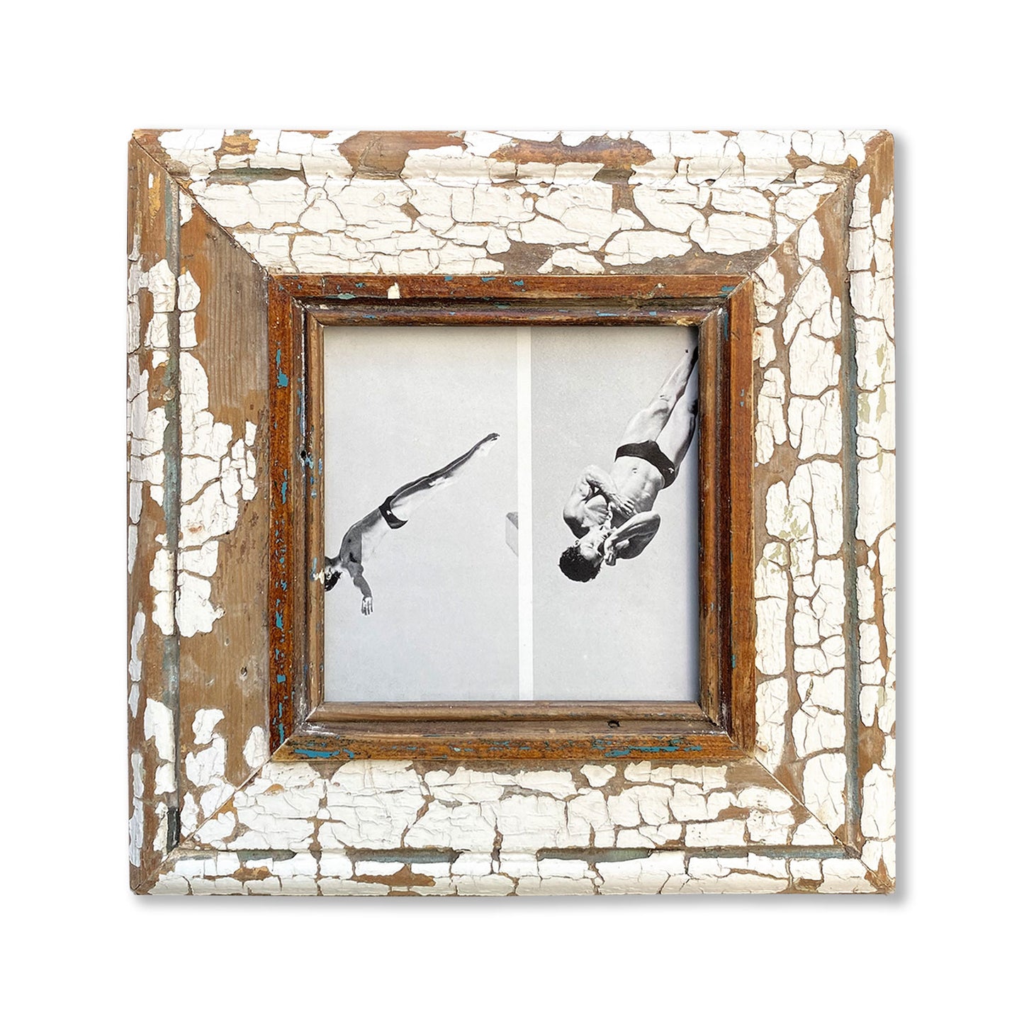 Cornice quadrata in legni shabby chic