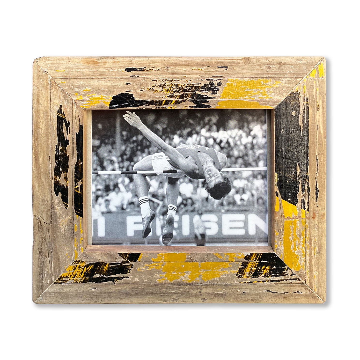 Foto atleta durante una gara di Salto in alto durante le olimpiadi. Regalo perfetto per un appassionato di altletica