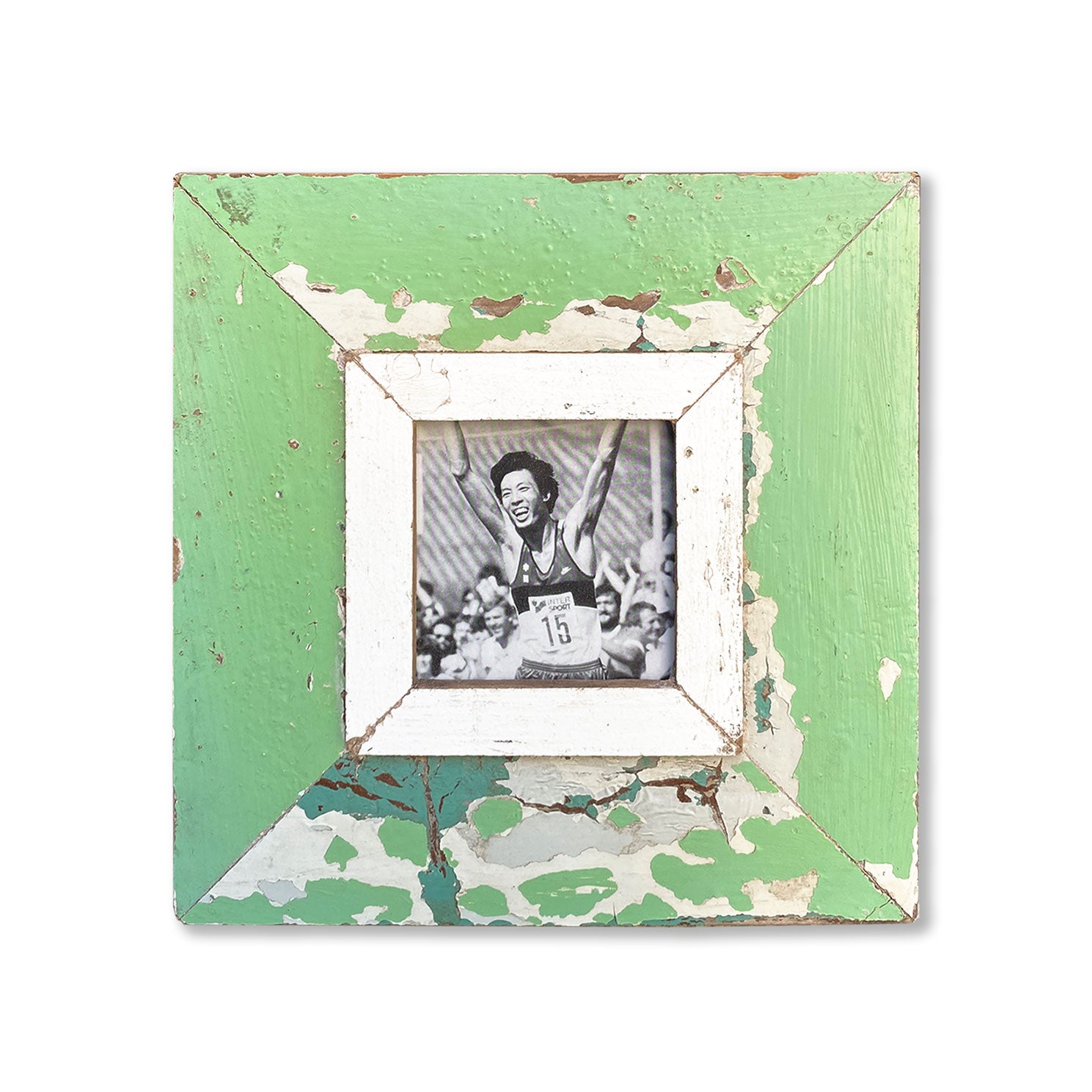 Cornice verde quadrata 10x10 con immagine vittoria olimpiadi Atletica