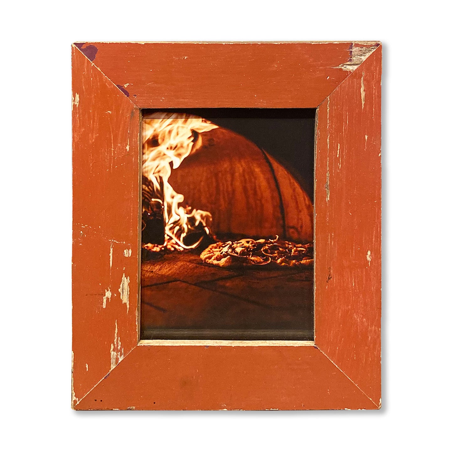 Cornice con immagine pizza nel forno a legna. Idea regalo proprietari pizzeria