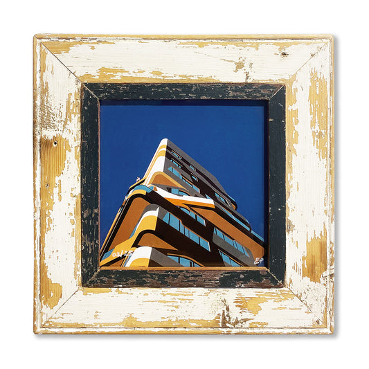 Cornice con opera quadrata dimensione 34 x 34. Illustrazione Appartamenti Zaha Hadid Milano