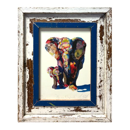 Cape Best Cornice bianca e blu con stampa Elefante Zoe Mafham