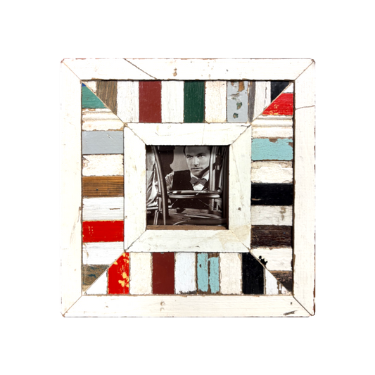 Cornice 23x23 multicolore in legno recuperato Cape Best