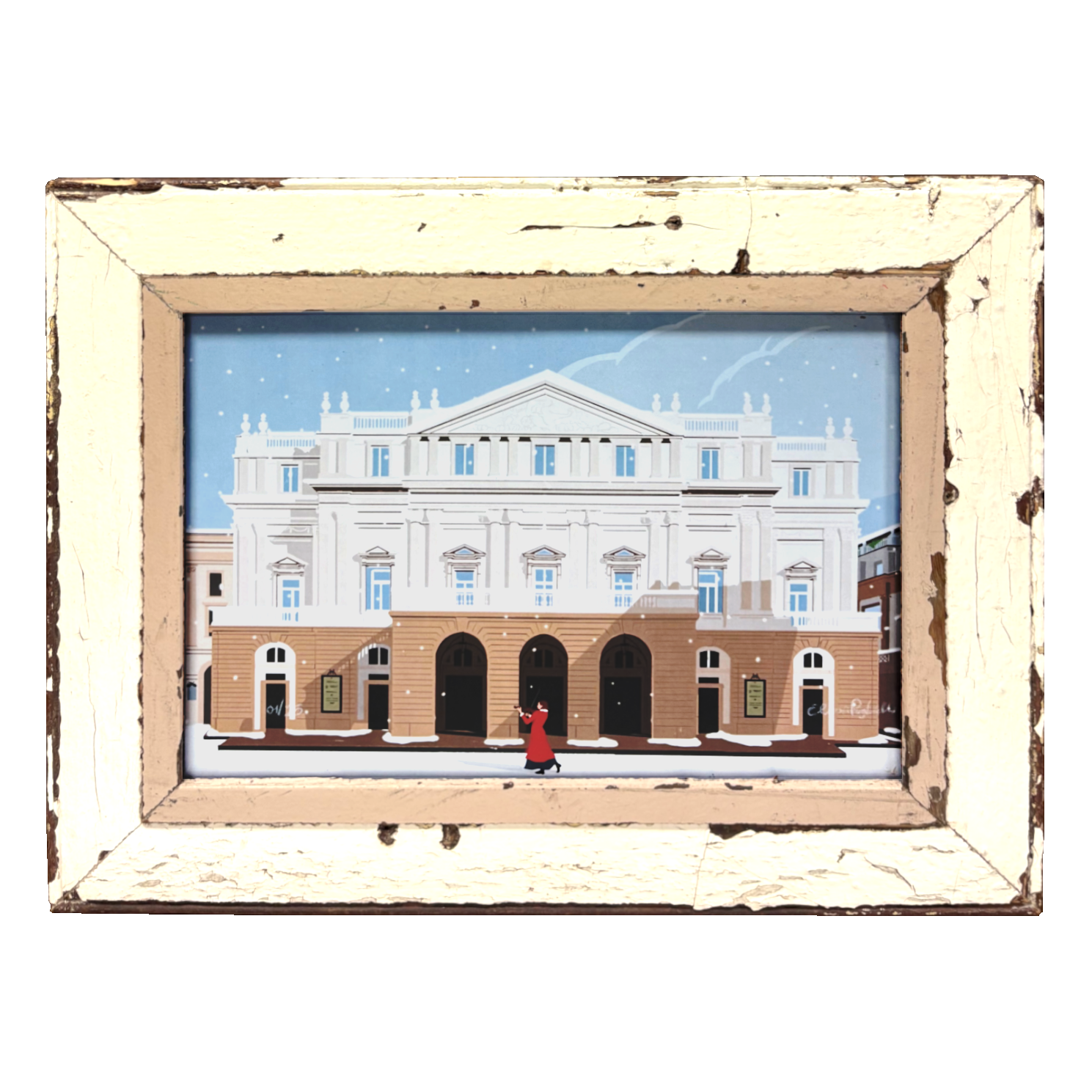 Cornice 43x55 con opera digitale "La Scala" | Elisa Puglielli