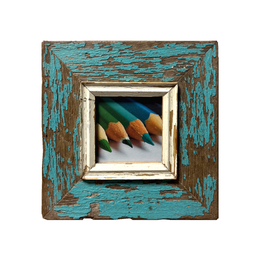 Cornice Azzurra in legno recuperato
