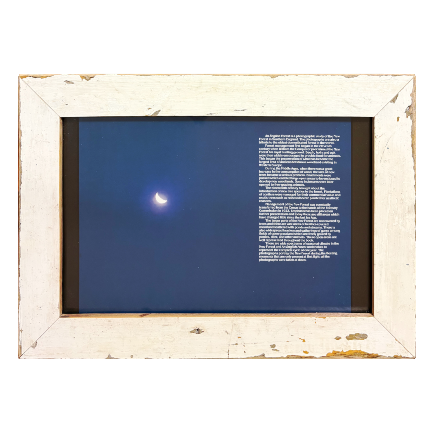 Cornice Bianca "La Luna e il Tempo" in legno 