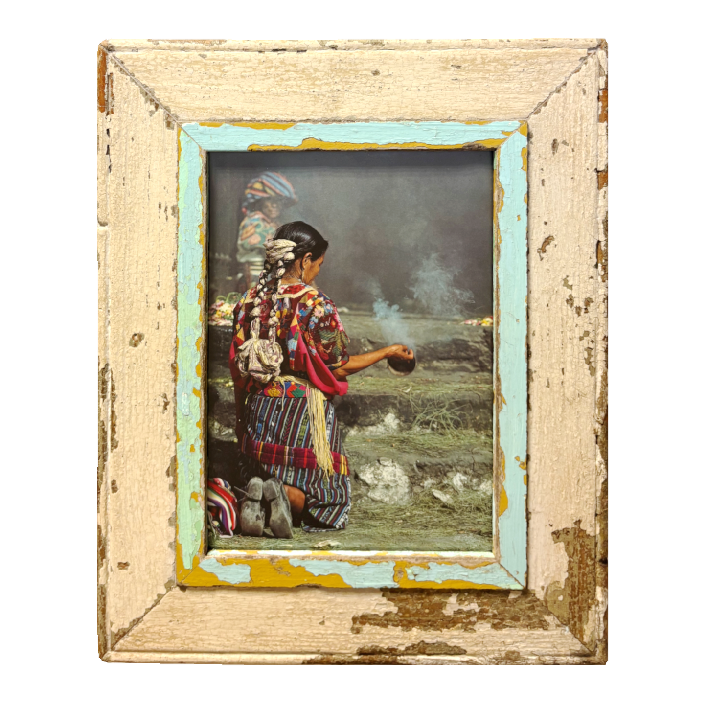 Cornice Boho Eclettico con fotografia di rito auspicale – 34 × 43 cm
