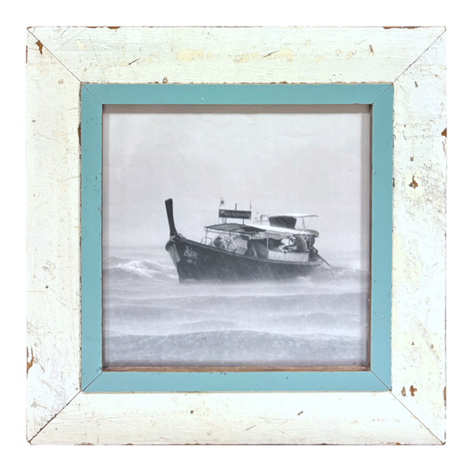 Cornice bianca e azzurra per immagini 30x30 Cape Best