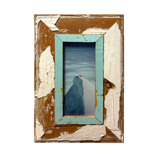 Cornice crema e azzurra rettangolare 23x34 cm