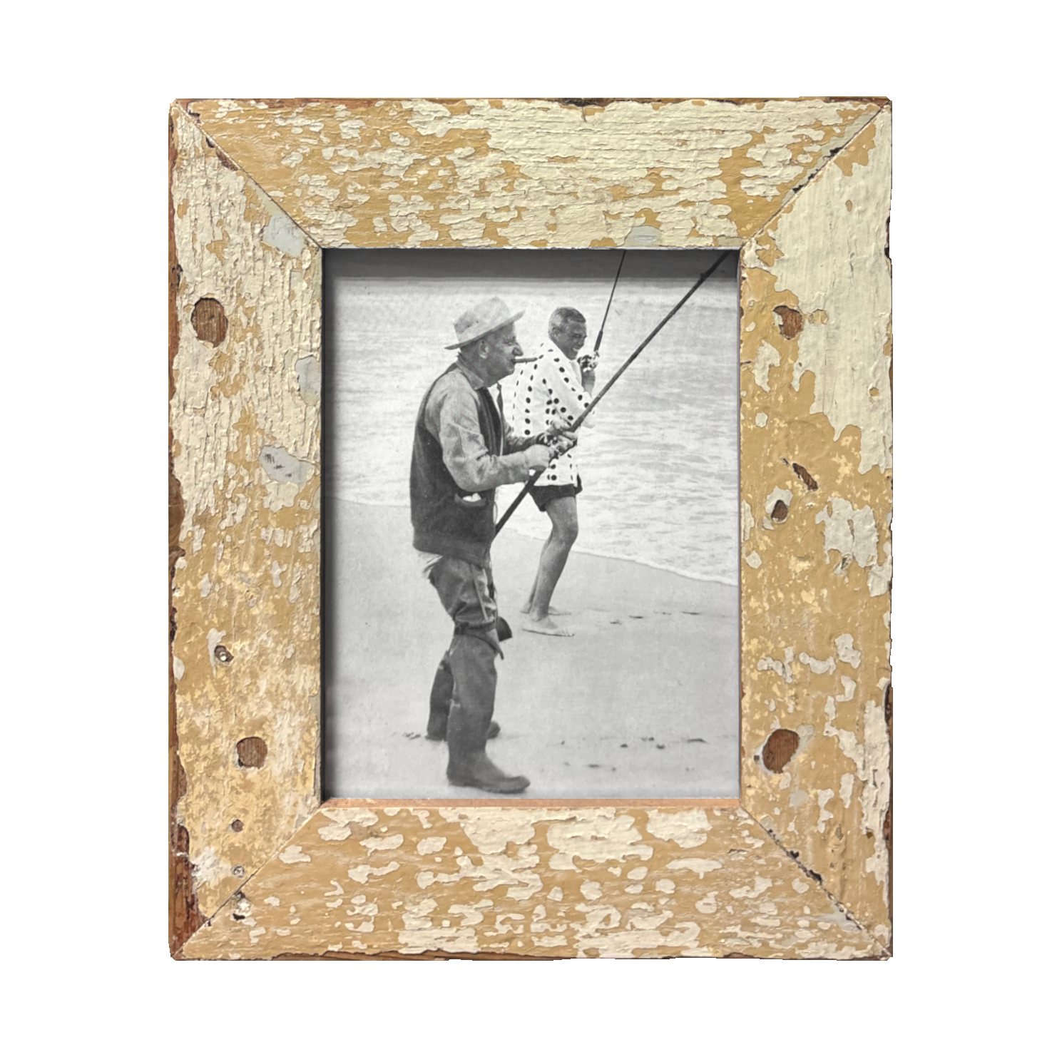 Cornice crema in legno riciclato per foto 15x20