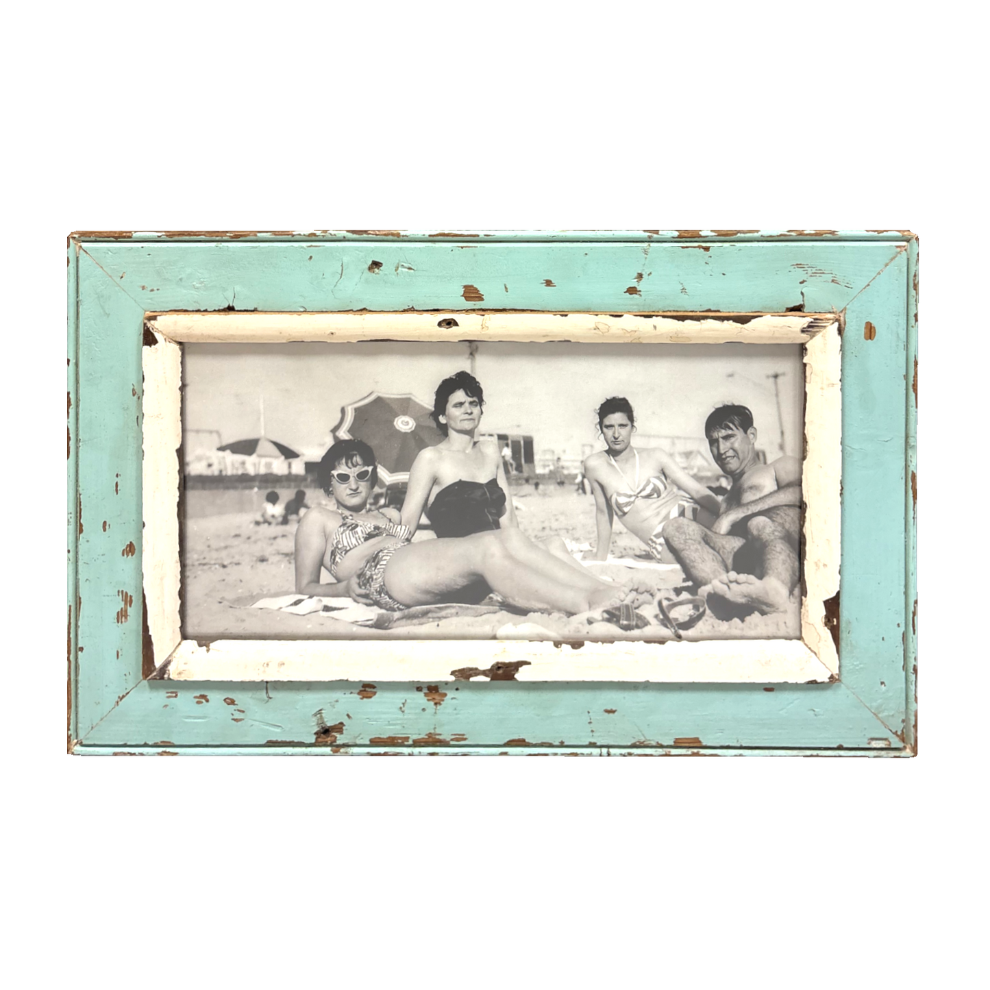 Cornice in legno azzurra per ritratto