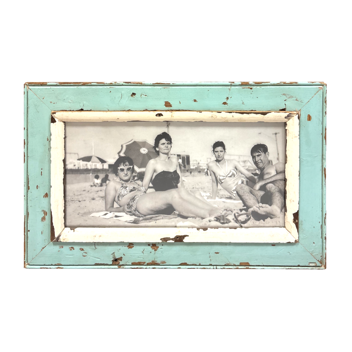 Cornice in legno azzurra per ritratto