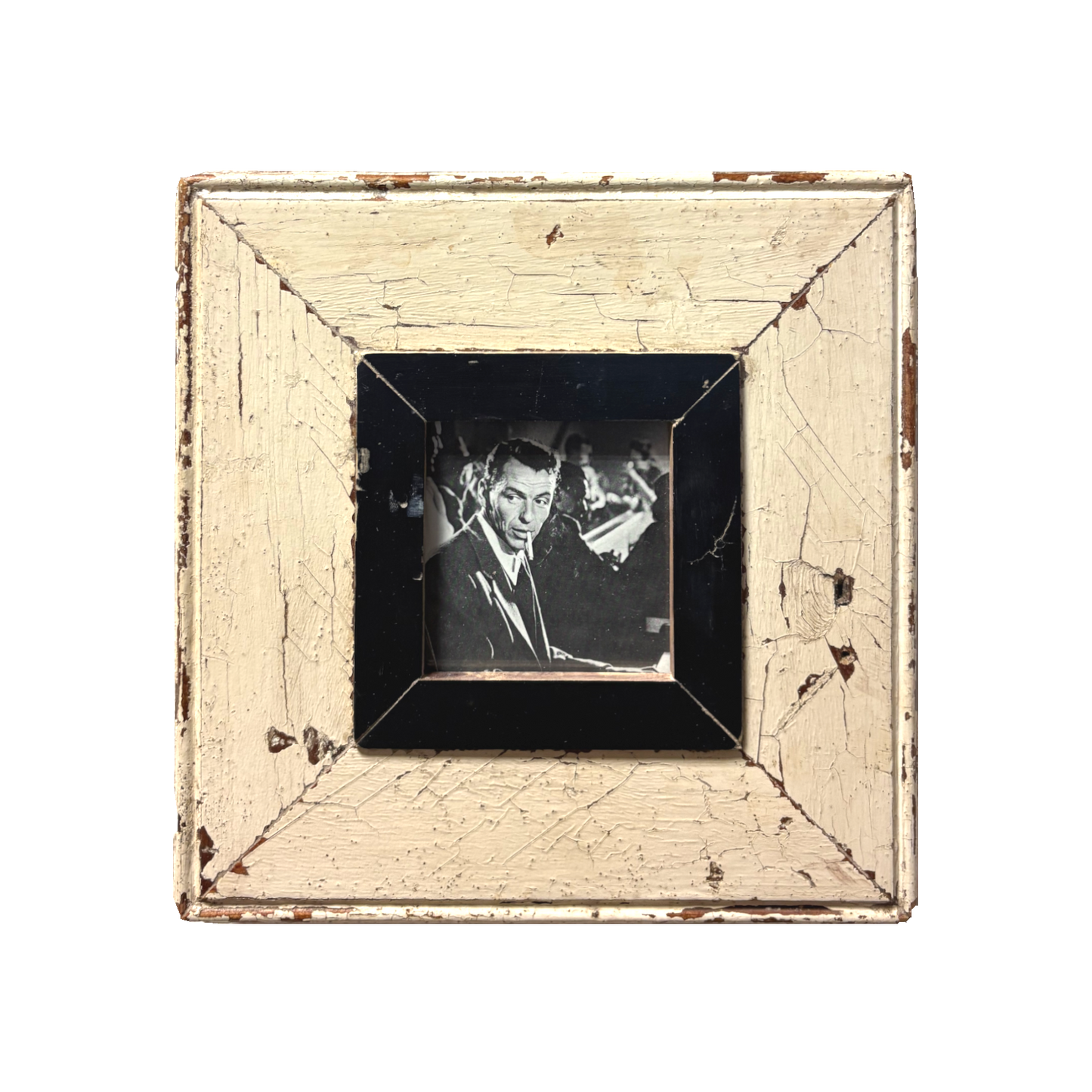 Cornice in legno con immagine retrò di Frank Sinatra