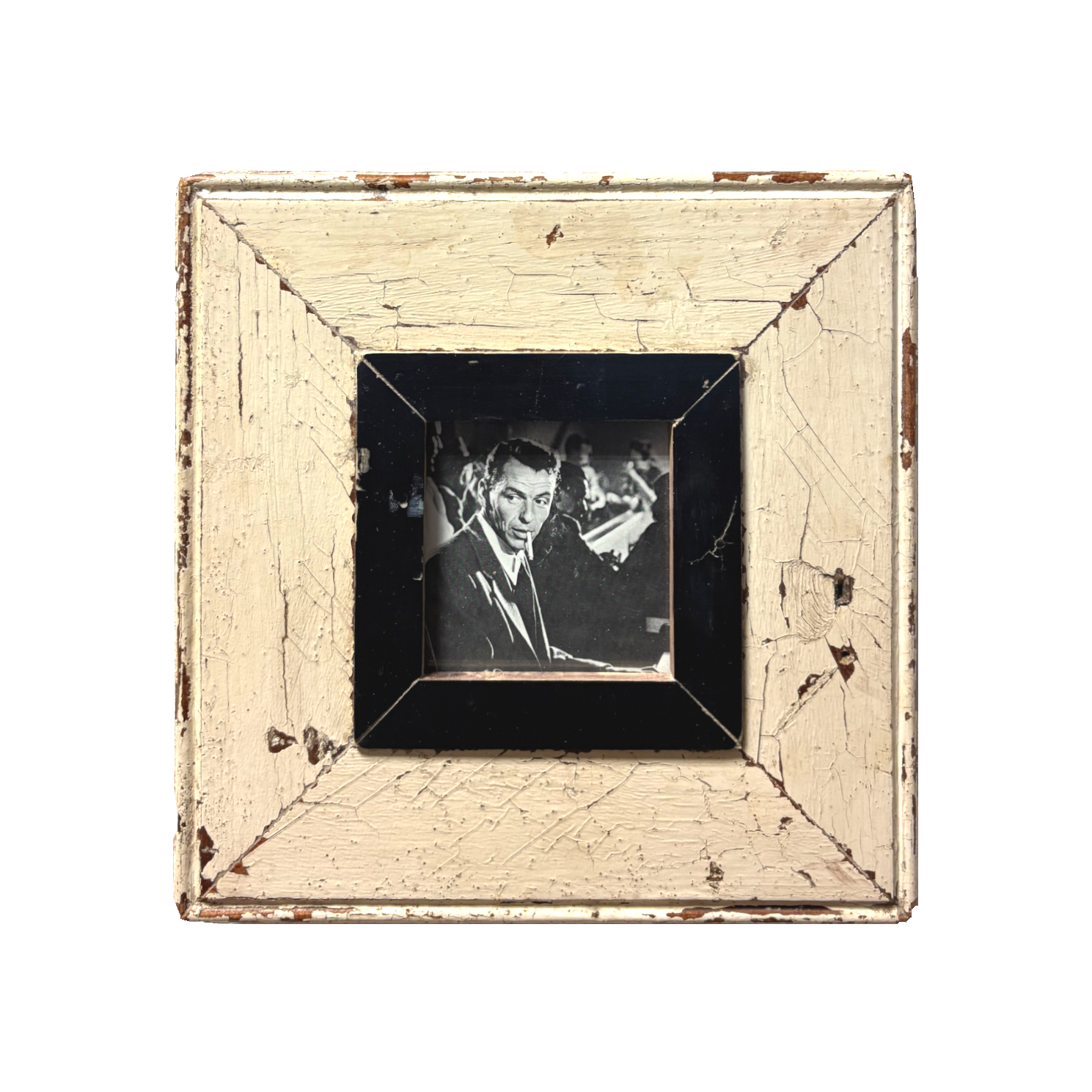 Cornice in legno con immagine retrò di Frank Sinatra