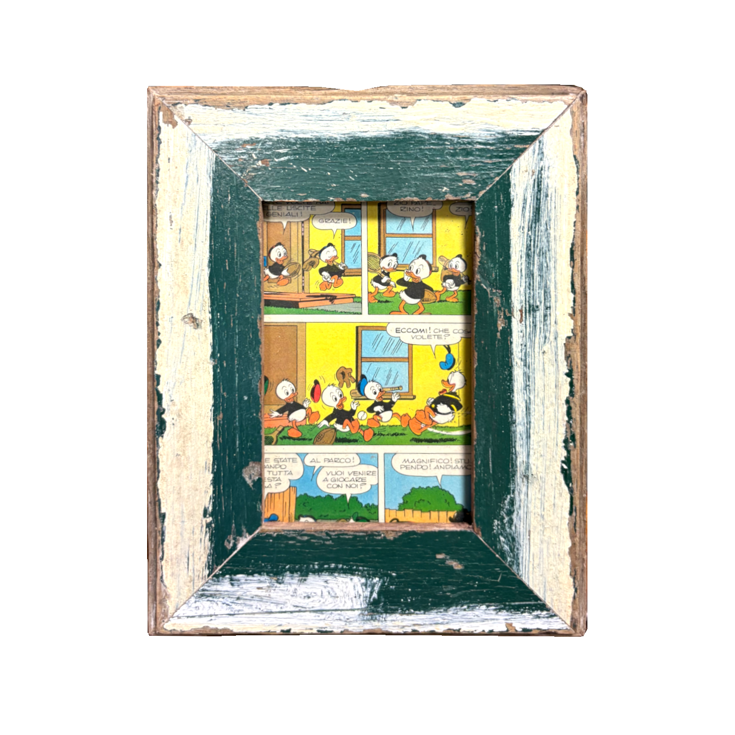 Cornice in legno con pagina fumetto Topolino