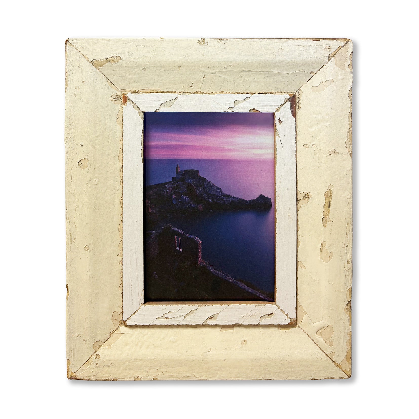 Cornice in legno crema con immagine Portovenere