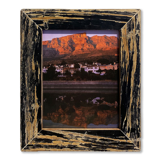 Cornice nera dimensione A4 con immagine Table Mountain al tramonto