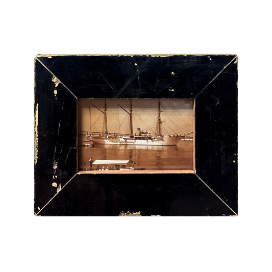 Cornice nera artigianale 18x23 cm in legno recuperato