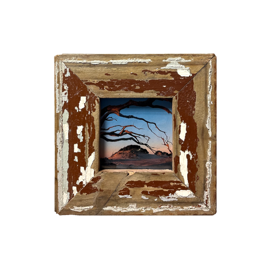 Cornice quadrata in legno recuperato marrone 18x18