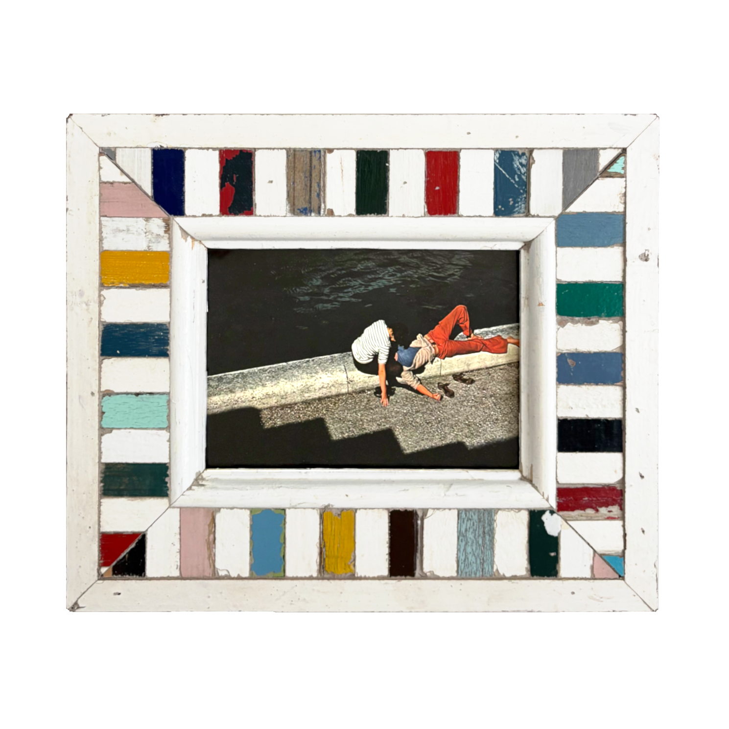 Cornice realizzata a mano in legni antichi 