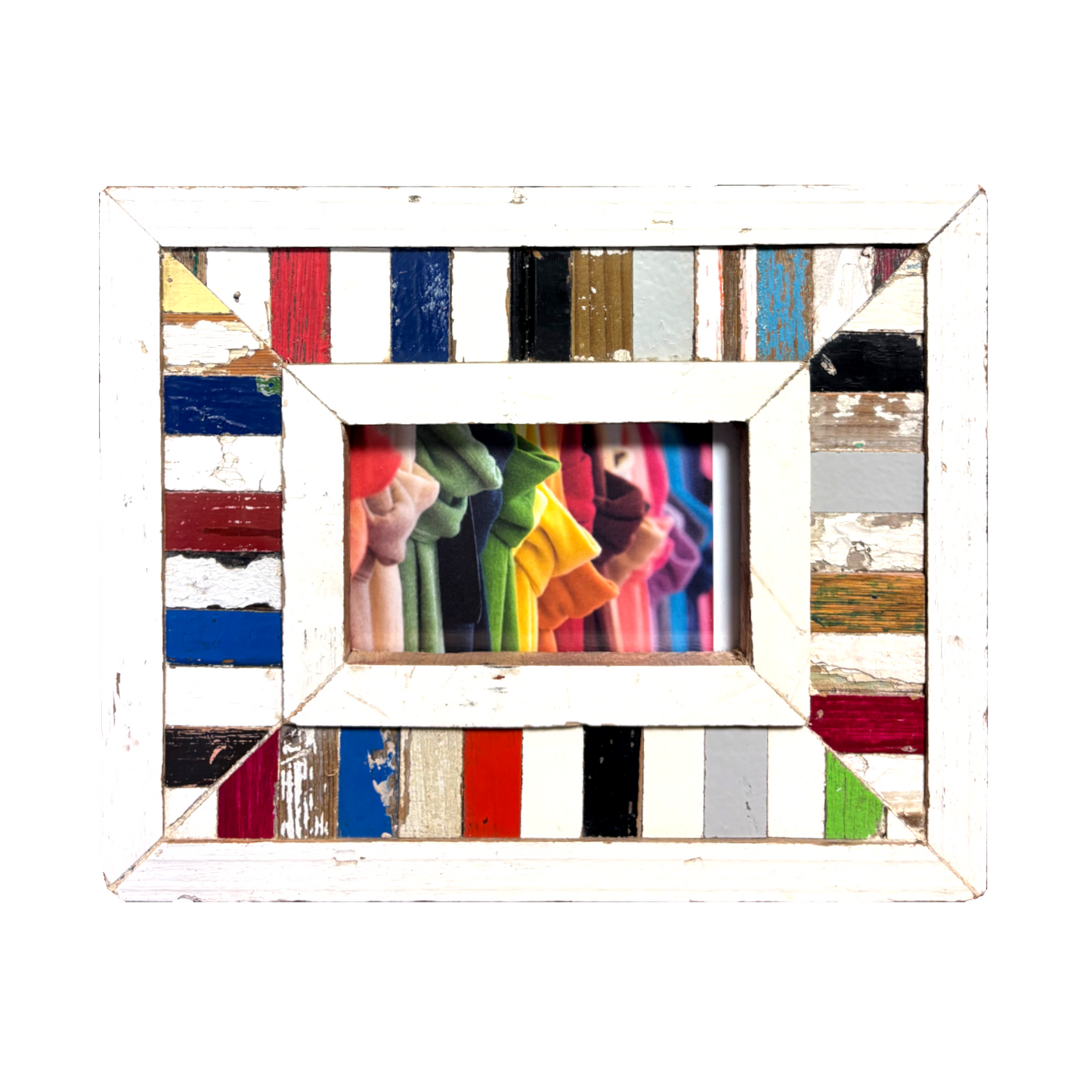 Cornice rettangolare colorata in legno